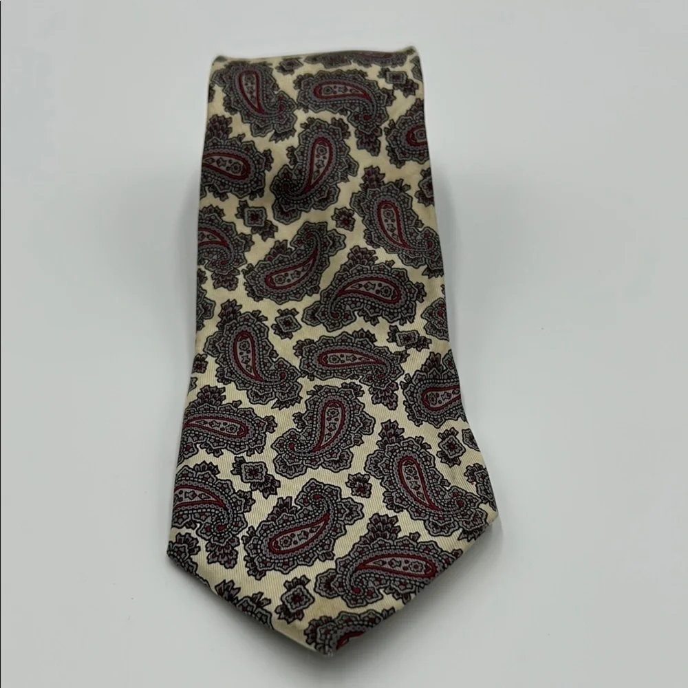 Andre Valetino paisley print silk tie Men’s beige Giraffe